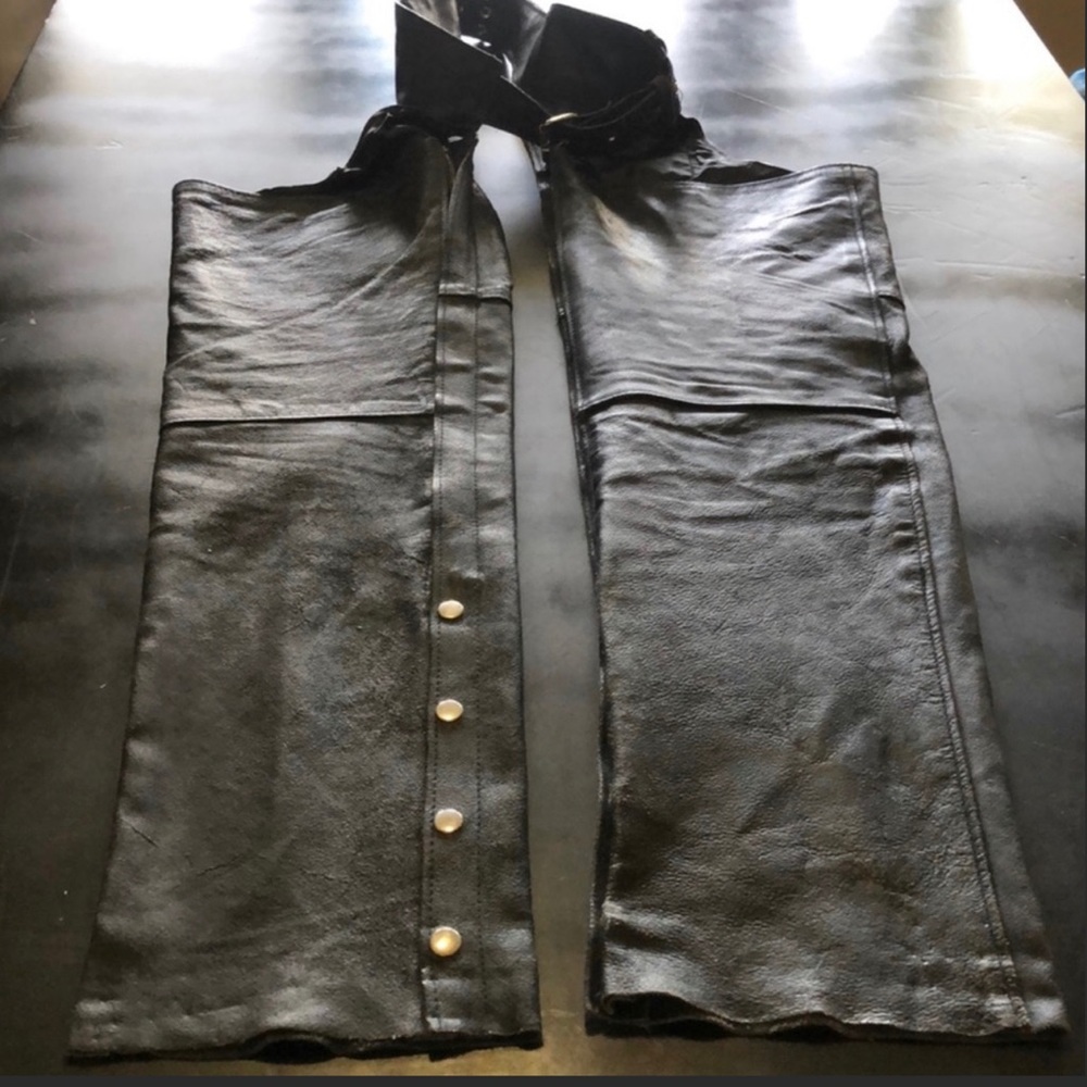 Leather Motorcycle Chaps size Large